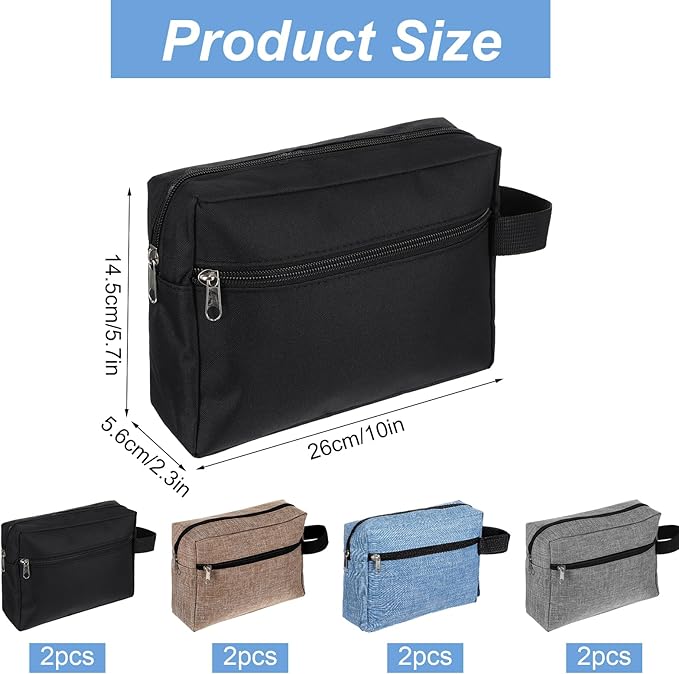 8 Pcs Travel Toiletry Bag for Women Men, Waterproof travel toiletries Bag, Hanging Cosmetic Bags with Handle, Shaving Kit Bags for Cosmetics Toiletries Accessories