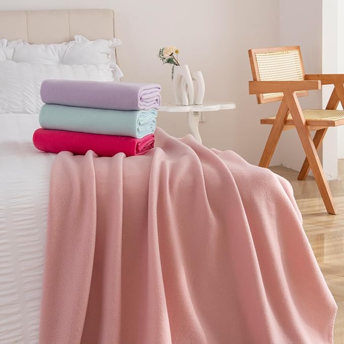 CAI TENG Fleece Throw Blanket Blankets Bulk 6 Pack Soft Lightweight for Kids Cozy Polar Fleece 50 x 60 Solid Pet-Friendly Colorful Bed Sofa Couch Fleece Fabric Travel Wedding Gift Outdoor Multicolor