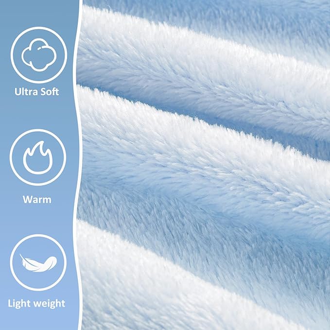 Travel Blanket, Ultra-Soft, Warm & Lightweight Travel Blanket Airplane with Bag, 65x40 in, Airplane Travel Essentials for Women, Men & Kids, Included Eye Mask, Luggage Sleeve & Backpack Clip