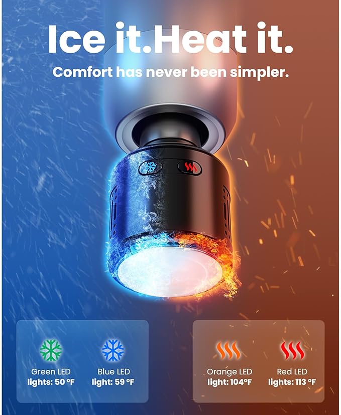 BOB AND BRAD C2 Pro Massage Gun with Heat and Cold Therapy, Mini Massager Gun Deep Tissue, Heated Professional Electric Back Massager for Athletes, Handheld Massager