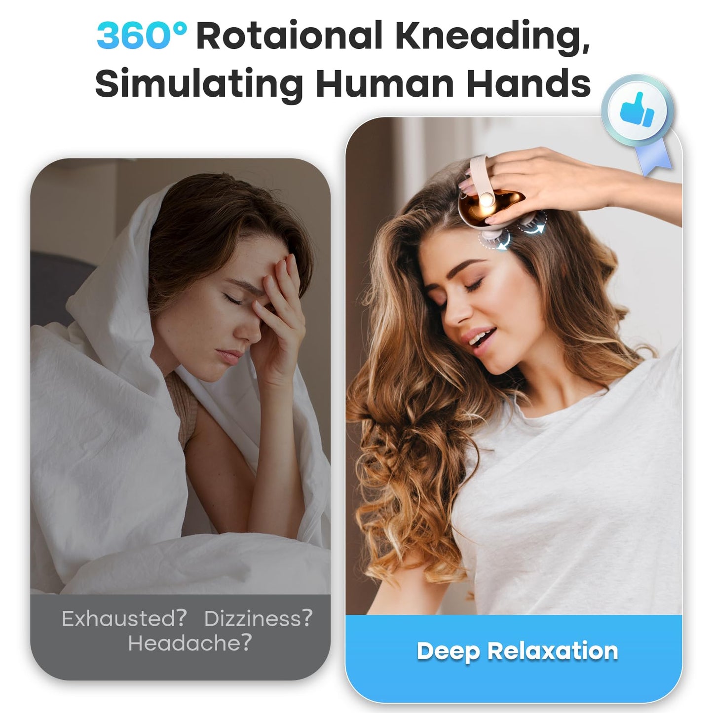 arboleaf Electric Scalp Massager Head Massager Scalp Stress Relax, 5 in 1 Kneading 128 Massage Nodes, Waterproof Hair Massage with 8 Removable Claws Cat Scratcher, Gift for Dad Mom