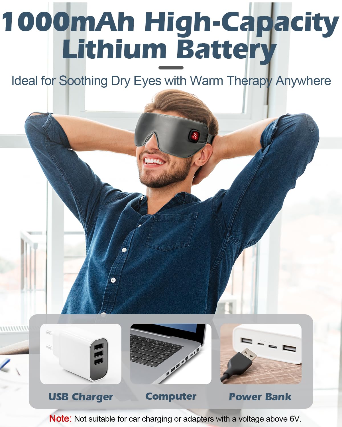 Silk Cordless Heated Eye Mask, Washable Dry Eye Mask Warm Eye Compress Mask with Flaxseed, USB Electric Eye Heating Pad for Stye Sinus Blepharitis MGD Eye Fatigue Gifts for Men Women (Grey) (YZG23440)