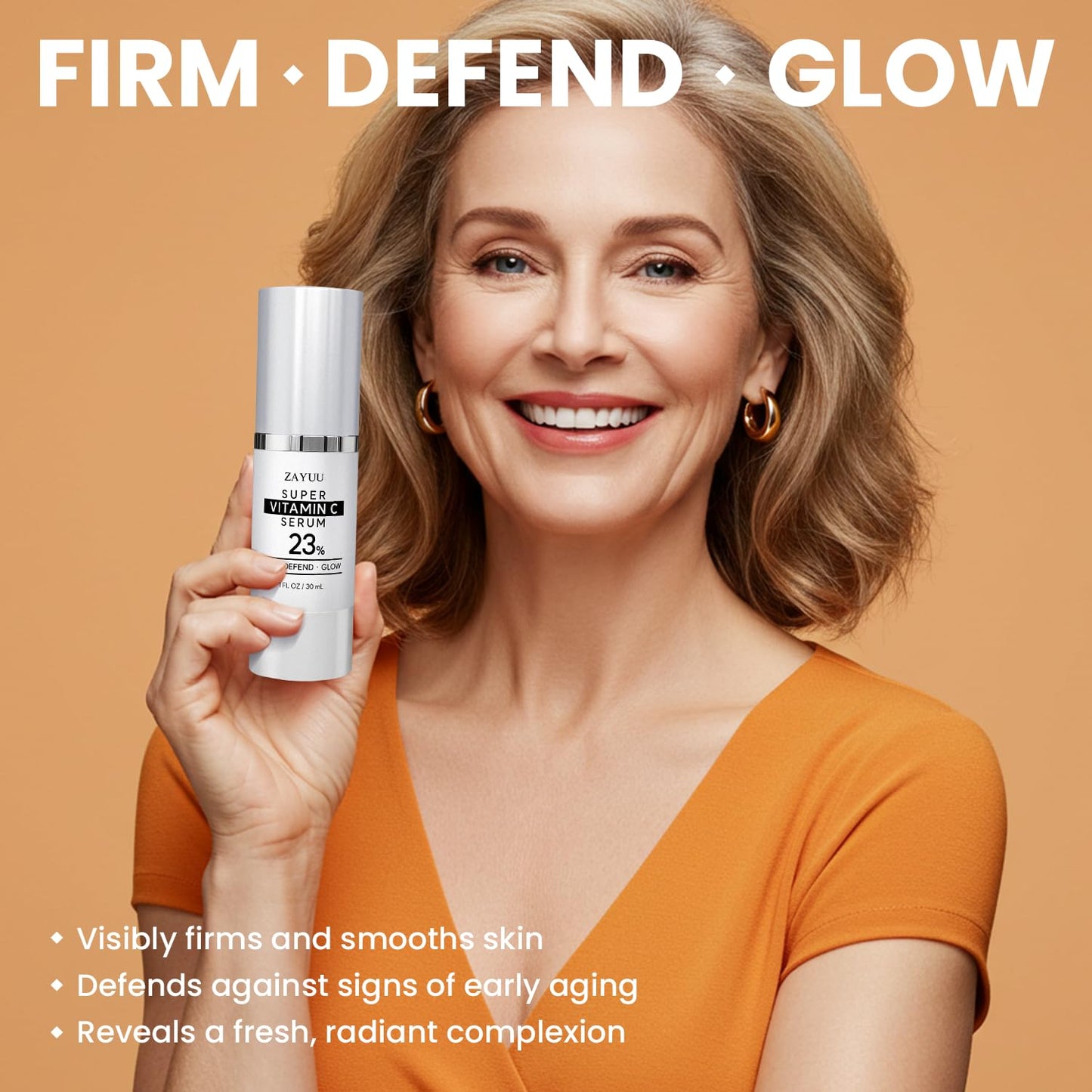 Korean Vitamin C Face Serum: 23% Pure Vitamin C + Hyaluronic Acid, Vitamin E & Ferulic Acid – Anti-Aging Serum for Wrinkles, Dark Spots & Mature Skin – 1 fl oz – Korean Skincare for Radiant Glow