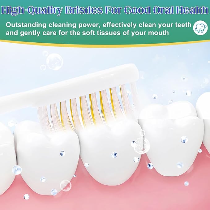 60 Pcs Toothbrush Bulk Disposable, Travel Toothbrushes Pack, Soft Bristle Individually Wrapped and Good Cleaning for Kids, Adult and The Elderly. Suitable for Hotel, Travel, Home, Donated