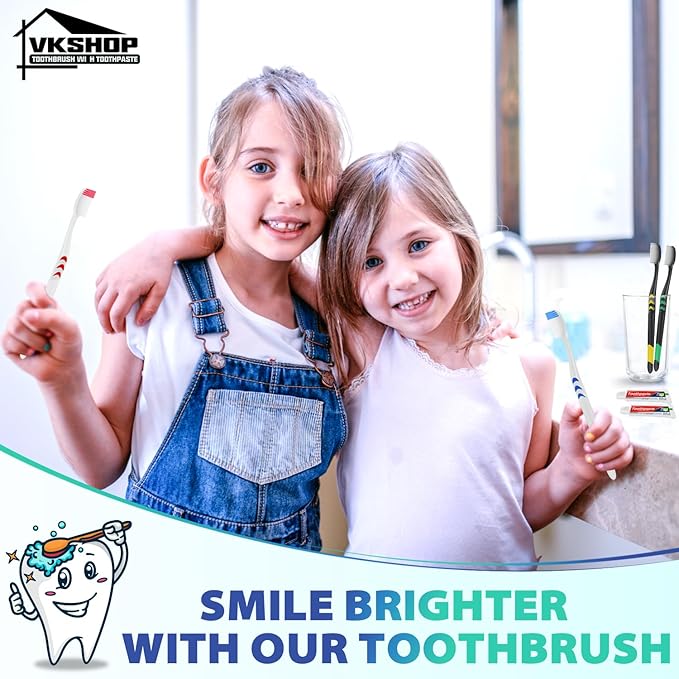 100 Pack Disposable Toothbrush with Toothpaste Set, Individually Wrapped Travel Toothbrushes for Adults & Kids, Portable Soft Bristle Kit for Camping, Hotel, Emergency Use (White, 5g)