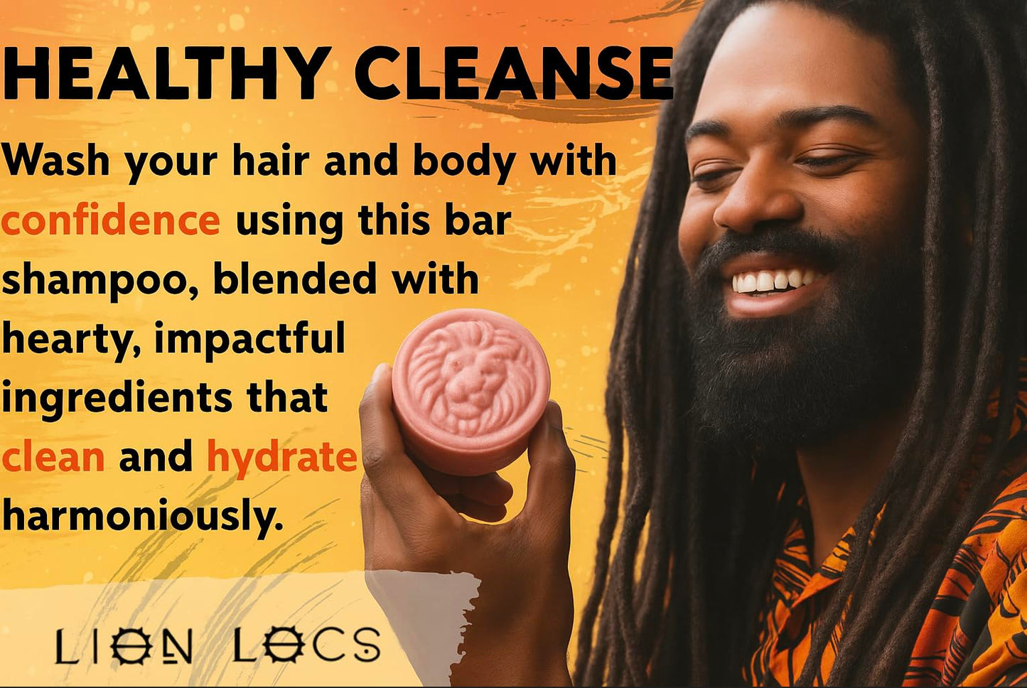 Lion Locs Shampoo Bar & Conditioner - Works for All Hair Types - Dreadlocks, Microlocs, Sisterlocks, Wicks, Brotherlocks, Braids | Build Up & Residue Free (5oz)