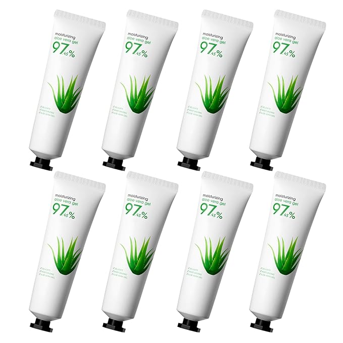 8PCS Aloe Vera Gel for Face & Body,Hydrating Travel Size Pure Aloe Vera Gel Face Moisturizer for All Skin Type,No-sticky Long Lasting Refreshing Moisturizing Fast Absorbing Aloe Cream Gel,1.05 oz(B)