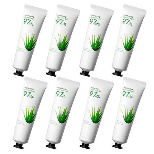 8PCS Aloe Vera Gel for Face & Body,Hydrating Travel Size Pure Aloe Vera Gel Face Moisturizer for All Skin Type,No-sticky Long Lasting Refreshing Moisturizing Fast Absorbing Aloe Cream Gel,1.05 oz(B)
