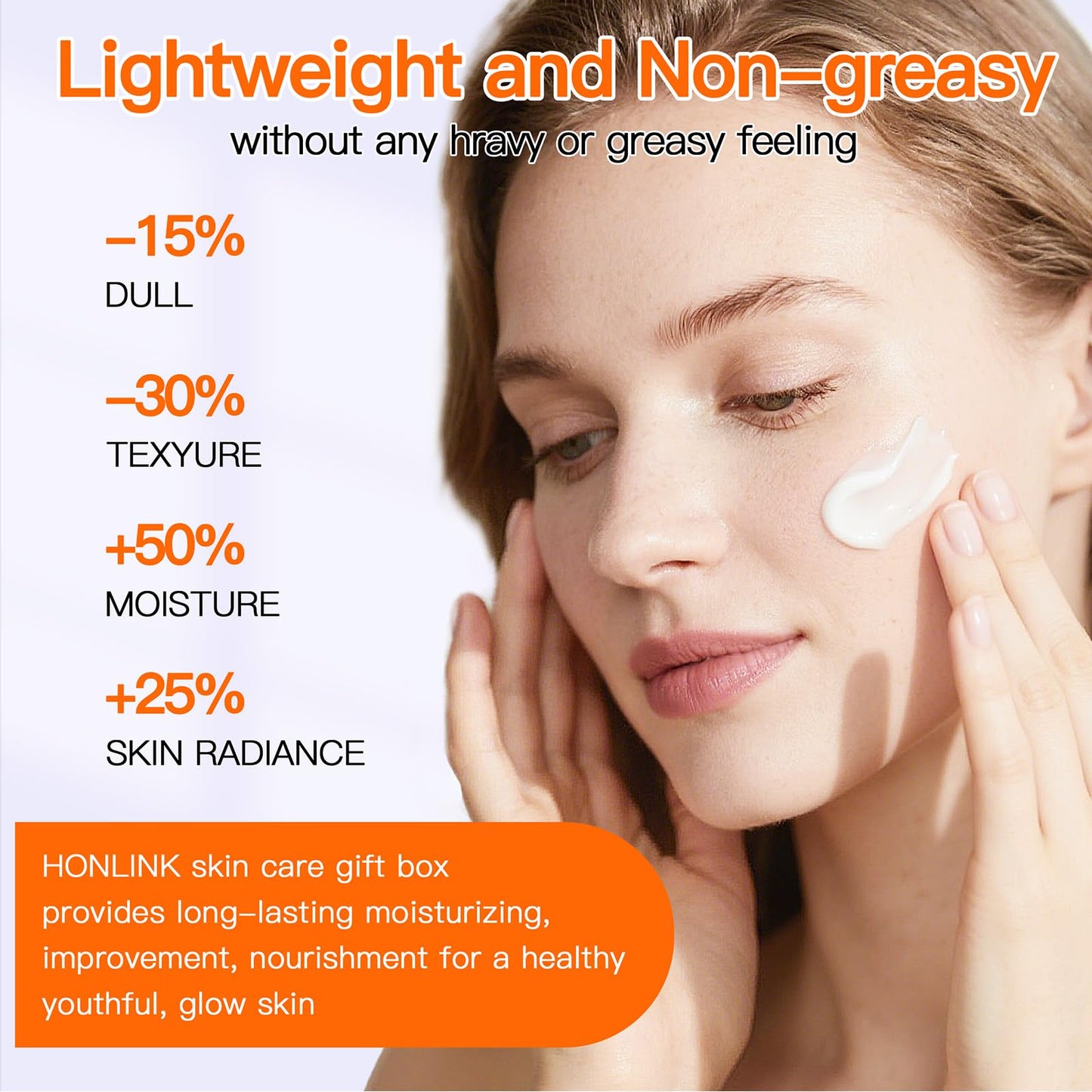 HONKLINK 6-Piece Hydrating Skincare Set with Vitamin C & Niacinamide,Face Care Kit Includes Toner, Faical Serum,Cleanser,Moisturizer, Eye Cream & Body Lotion | Unique Gift for Women