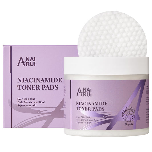 ANAI RUI Niacinamide Facial Radiance Pads, with Glutathione, Niacinamide, LHA, PHA - 50 Pads for Even Skin Tone, Reduce Blemish and Spots