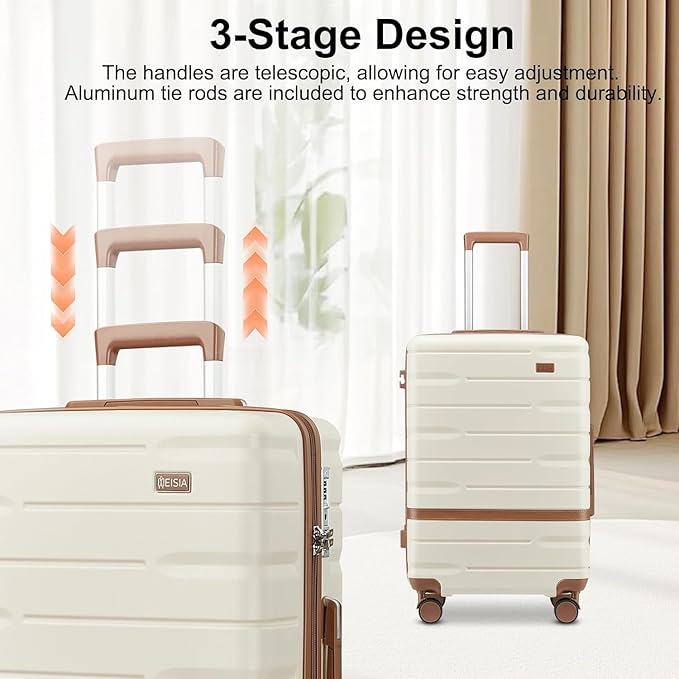 Carry on Luggage Sets with TSA Lock,20 Inch Expandable Carry-on Suitcase with Spinner Wheels,Hard Shell Lightweight Rolling Travel Luggage with YKK Zippers (Gray)