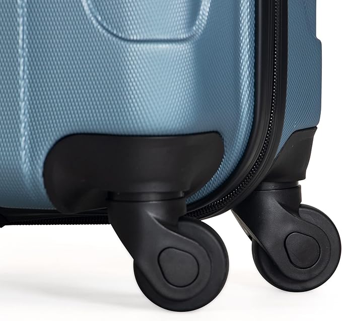 Kenneth Cole REACTION Out of Bounds Lightweight Hardshell 4-Wheel Spinner Luggage, Granite Blue, 20-Inch Carry On