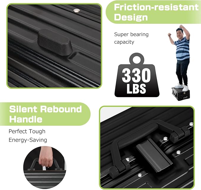 AnyZip Luggage Aluminium Frame Suitcase Hard Shell TSA Lock No Zipper 28In Black