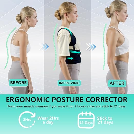 Back Brace Posture Corrector for Women and Men Comfy Shoulder Straightener, Pain Relief: Upper/Lower Back.Support for Scoliosis, Hunchback, Thoracic Spine Upgraded Full Back Support, Small, Black