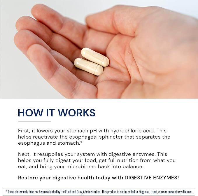 BodyHealth Digestive Enzymes Full Spectrum Digestive Support (180 caps), Betaine, Pepsin, Pancreatin BPP Loaded with Enzymes and Probiotics, Relief for Stomach Bloating, Heartburn, Gas, Constipation