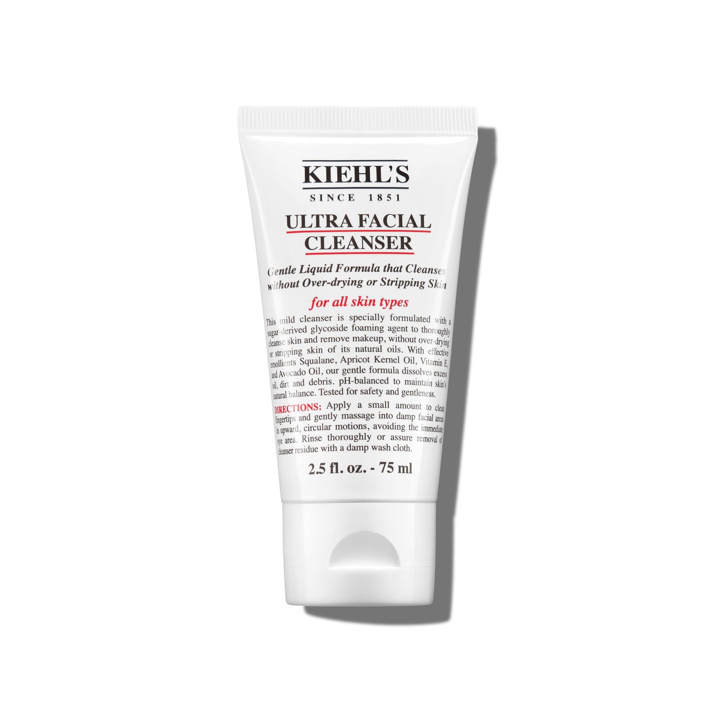 Kiehl's Ultra Facial Cleanser, Lightweight Foamy Facial Cleanser, Enriched Formula that Replenishes Skin Barrier, Gently Exfoliates and Moisturizes, Suitable for All Skin Types - 2.5 fl oz