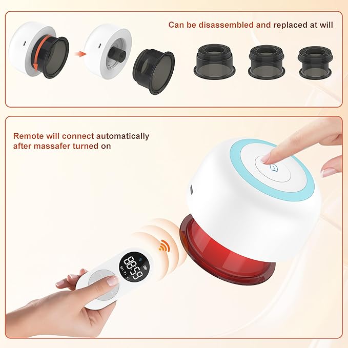 2 Pack Smart Cupping Therapy Massager, 5-in-1 Cupping Therapy Set for Pain Relief, Knots, Aches, Muscle Soreness, Electric Cupping kit for Massage Therapy with Remote Control