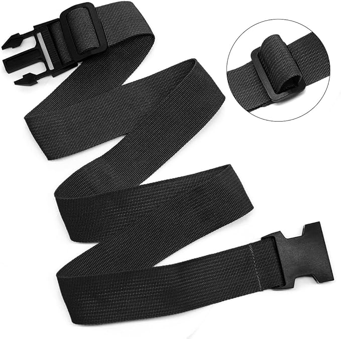 4Pack Luggage Straps Add Bag Luggage Straps to Connect Two Suitcases, Adjustable Luggage Belt Connector for Carry On, Travel Attachment Accessories for Connect Your 3 Luggages, Black