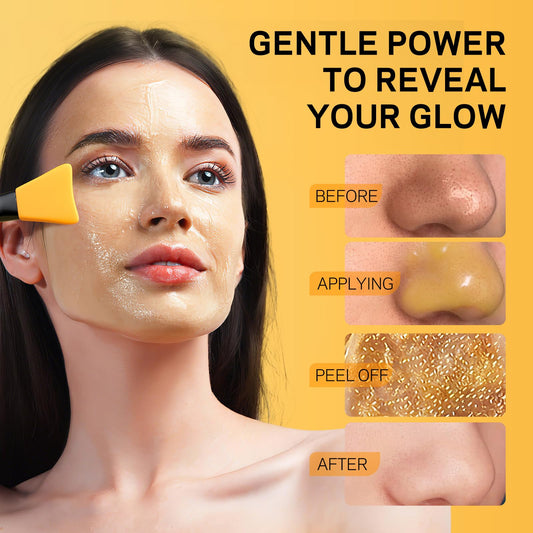 AMOADO Blackhead Remover Mask, Peel Off Face Mask with Vitamin C & Turmeric for Men and Women–Deep Cleansing Nose Facial Mask for Blackheads, Pores & Oil Control with Pimple Extractor and Brush