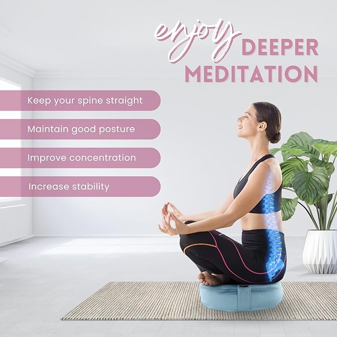 Yes4All Meditation Cushion, Floor Pillow Foam Zafu Buckwheat, Mandala Pattern Yoga Meditation Bolster Pillows, Floor Cushions