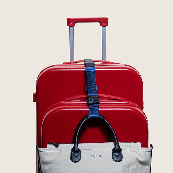Cincha Add A Bag Luggage Strap Connectors - Connect Multiple Suitcases and Bags - Airport Travel Accessories - As Seen on Shark Tank - 2pcs (Navy)