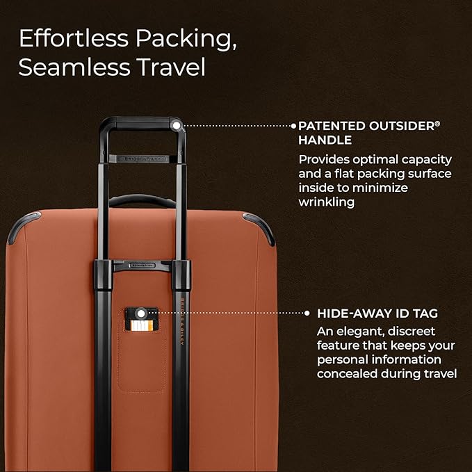 Briggs & Riley 29" Large Expandable Spinner - Checked Luggage for Travel, Suitcases with Wheels, Softside Rolling Bag for Men & Women - ZDX Collection, Canyon