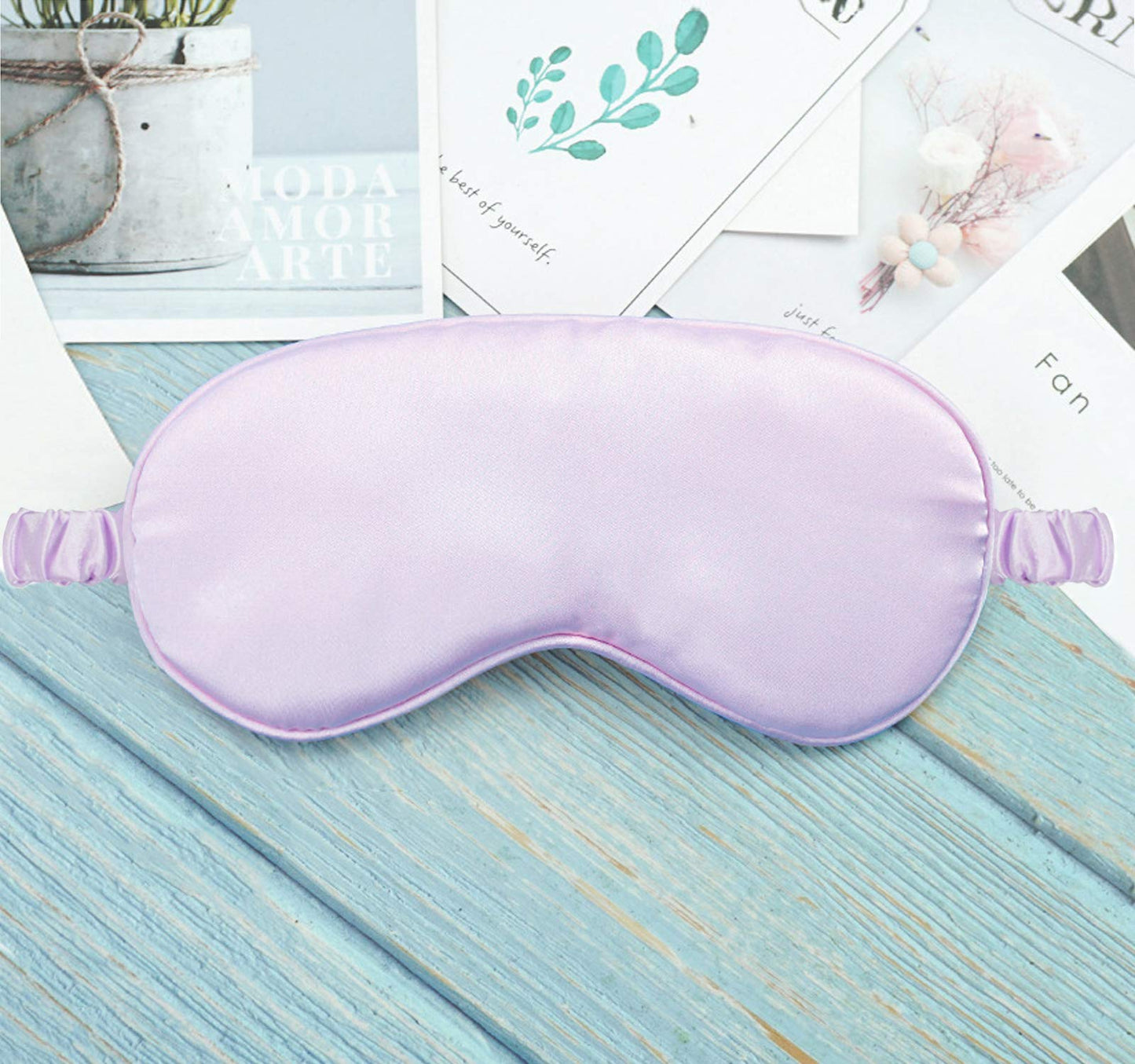 Silk Eye Mask for Sleeping Lavender Sleep Mask for Men Women,Soft Eye Blindfold for Yoga Meditation-Super Smooth and Updated Light Blocking Design with Ear Plug