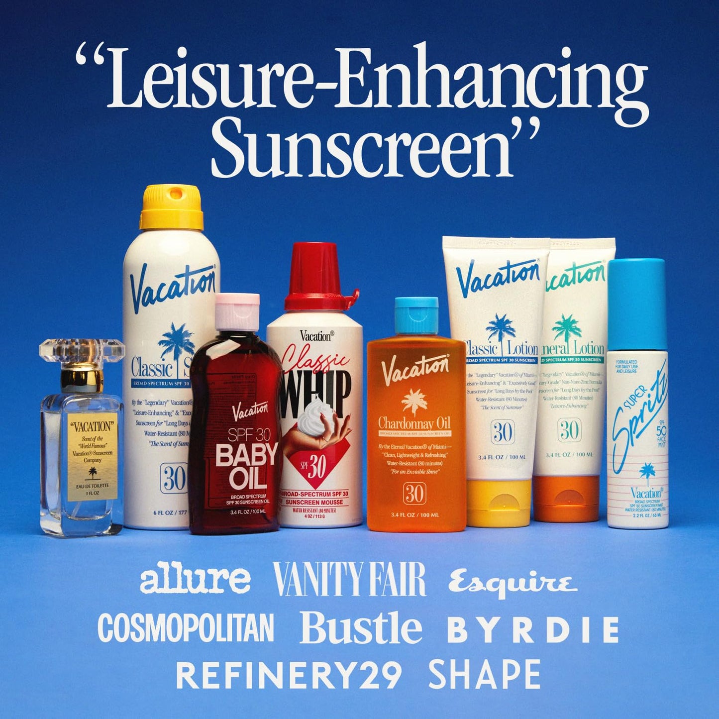 Vacation Sun Belt Sampler, Includes Baby Oil SPF 30, Super Spritz SPF 50 Face Mist, Classic Lotion SPF 30, After Sun Gel,“Festival Friendly” Fanny Pack