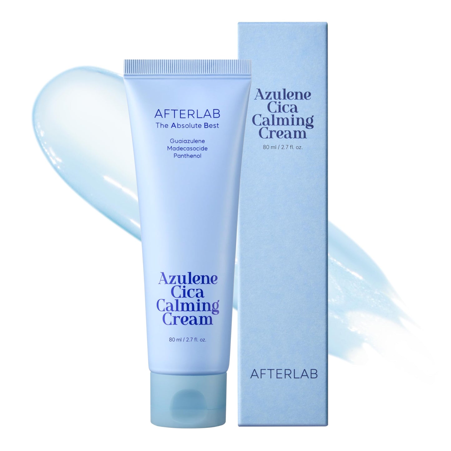 AFTERLAB Azulene CICA Calming Cream - Soothing Facial Moisturizer for Redness Relief and Skin Hydration, Korean Skin Care for Sensitive Skin, 2.7 fl.oz/ 80ml
