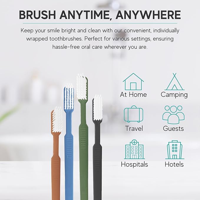 Avistar 320 Prepasted Disposable Toothbrushes Individually Wrapped - Single Use Pre Pasted Disposable Toothbrushes with Toothpaste Built in - Waterless Toothbrush for Travel, Guests, Hotel, & Camping