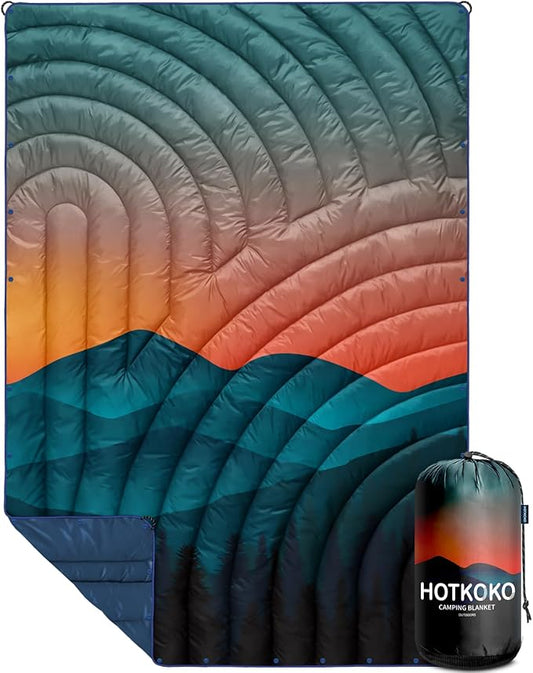 Camping Blanket,Lightweight Down Alternative Puffy Blanket Packable Outdoor Blanket for Camping,Traveling, Stadium, Hiking, Picnics