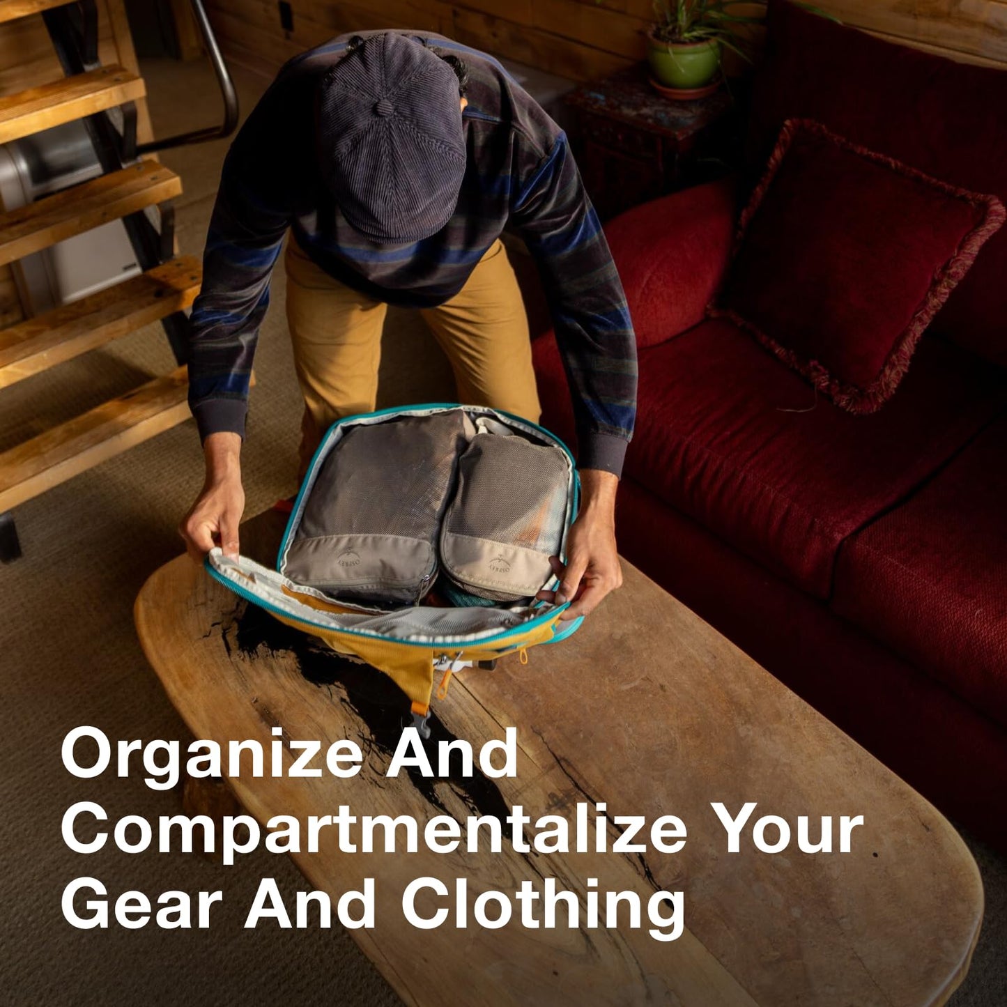 Osprey Daylite Packing Cube Set, Tan Concrete - Includes a Large, Medium & Small Cube