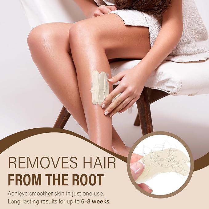 KeShi Waxing Kit, Painless Hair Removal Wax Warmer with 6 Bags Hard WaxBeans for Full Body, Legs, Face, Eyebrows & Bikini— Ideal for Both Women & Men(Cream)