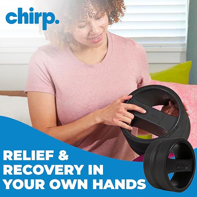 Chirp Wheel Pro Vibrating Massage Roller - 3 Speed Electric Massager for Back Pain Relief & Muscle Therapy, Workout Recovery, Physical Therapy, Yoga Massage | High Density Foam, 8" Black Up to 500 lbs
