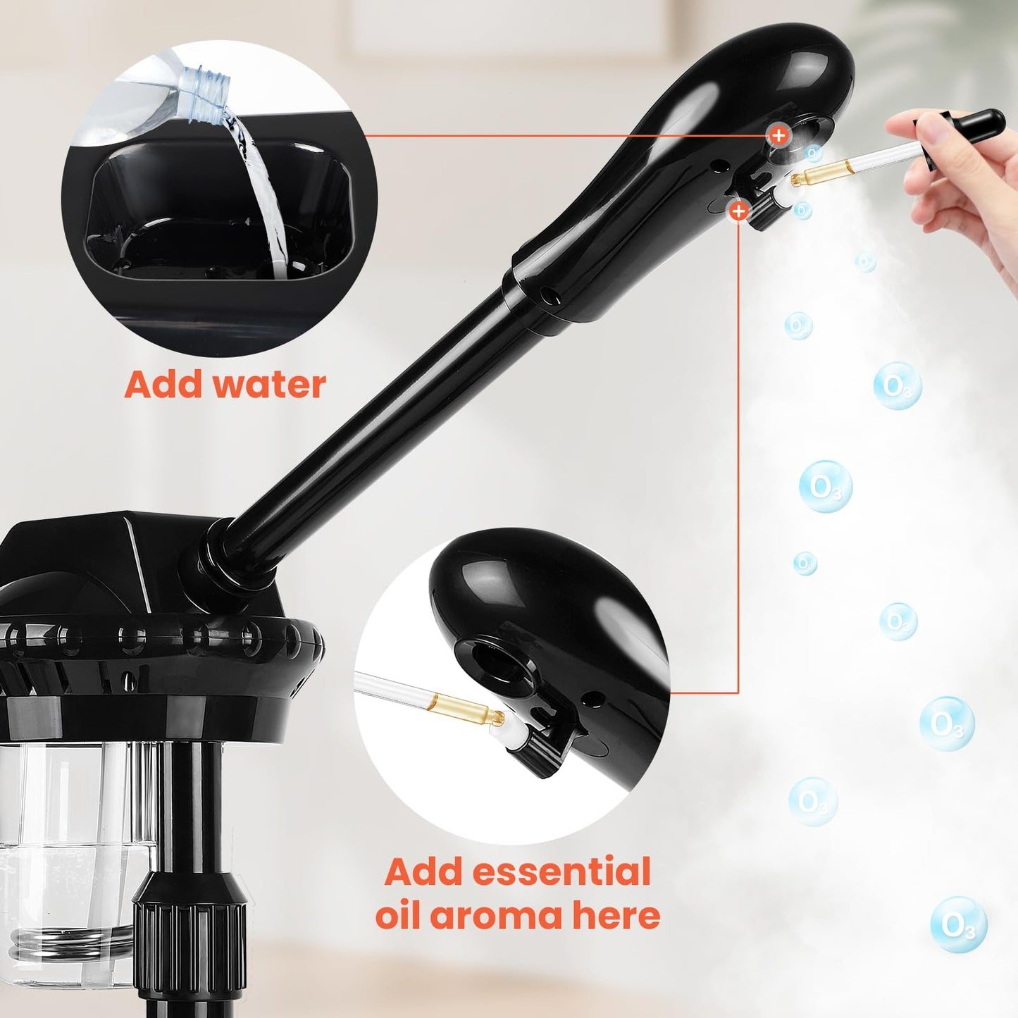 Chetunju Professional Face Steamer, Adjustable Height and Angle, Facial Steamer Clean Skin Firming Pores and Moisturizing Suitable for a Beauty, Spa, at Home