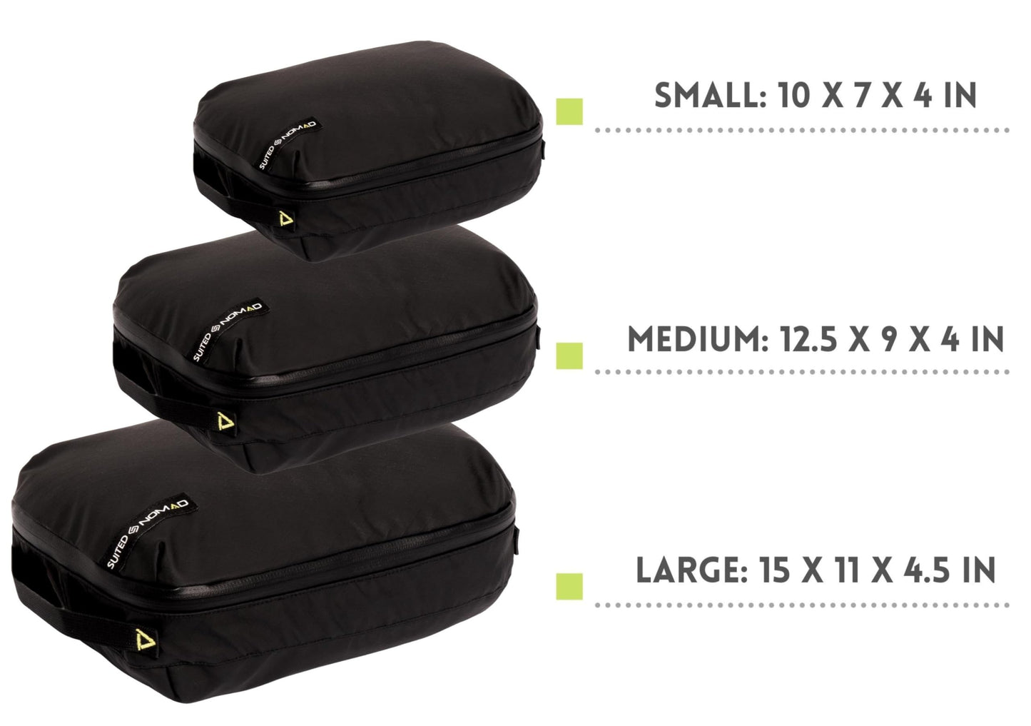 Adventure Travel Packing Cubes, IP65 Water&Dust Proof Organizer Wet Bags (3Piece/Waterproof, Jet Black)