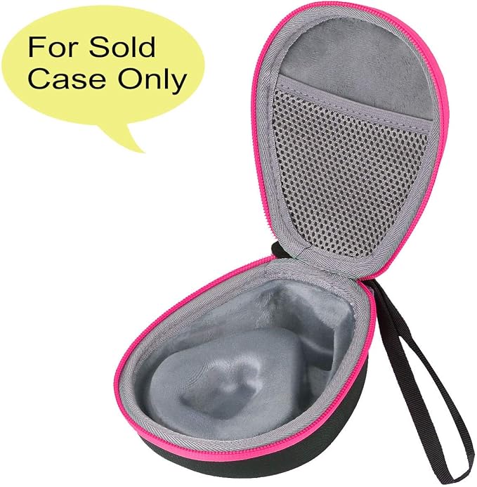 co2CREA Hard Case for SHOKZ New OpenRun Pro 2/1, OpenRun, OpenMove, OpenSwim Pro, OpenSwim, Compatible with All SHOKZ Open-Ear Bone Conduction Sport Headphones, Black Case + Pink Zipper