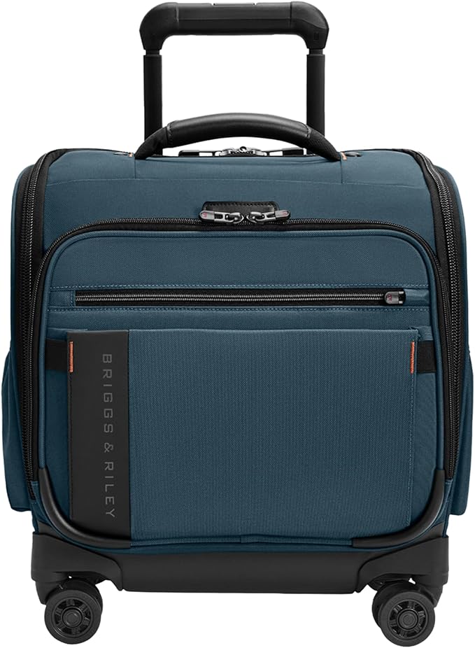 Briggs & Riley Cabin Spinner - Carry On Luggage for Travel, Suitcases with Wheels, Softside Rolling Bag for Men & Women, Fits Under Plane Seat, Telescoping Handle - ZDX Collection, Ocean