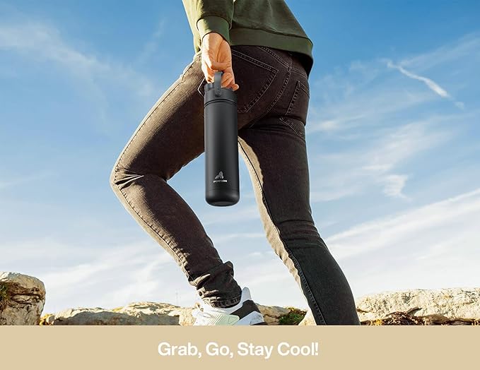 26 oz Insulated Water Bottle with 2-in-1 Straw and Spout Lid, Keep Cold 24H, Leak-Proof, Fits in Car Cup Holder, Stainless Steel Water Bottle for Sports, Travel, Gym and School (Pumpkin Patch)