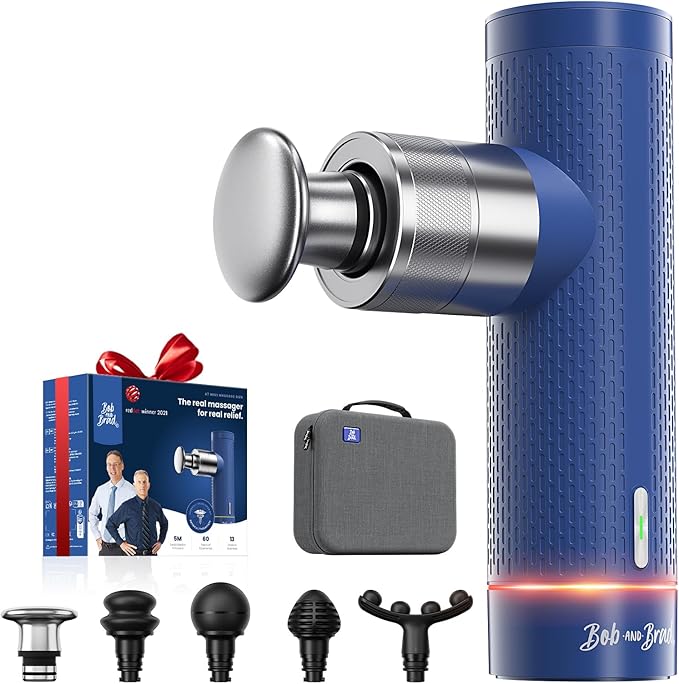 BOB AND BRAD A7 Massage Gun with 11mm Amplitude and Metal Head, Mini Massage Gun Deep Tissue Portable, Professional Muscle Massager for Pain Relief, Gift for Dad Mom