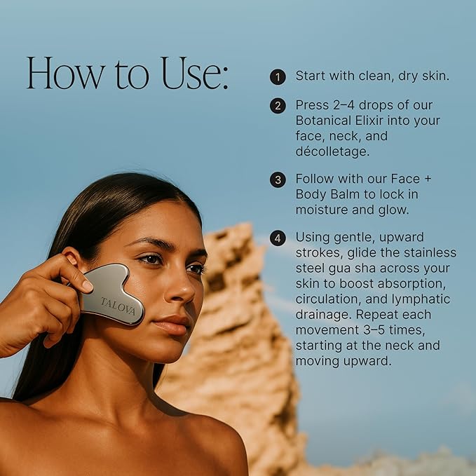 304-Grade Stainless Steel Gua Sha Facial Tool, Easing Facial Tension, Massage and Sculpting Tool for Face and Body, Encourage Lymphatic Drainage, Jawline Sculptor, Skin Care Gift