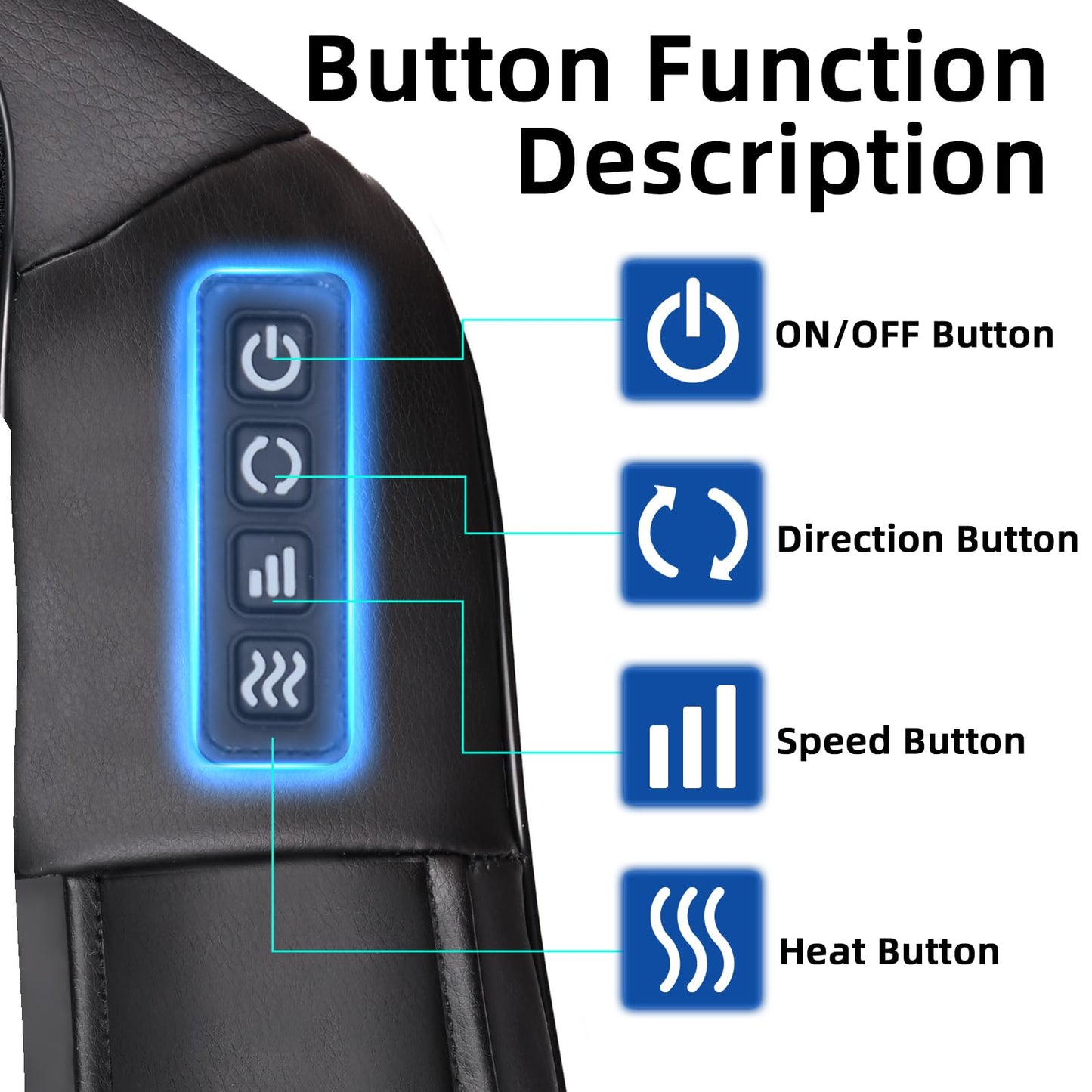 Joyset Shiatsu Neck and Back Massager with Heat,Electric Shoulder Massager for Pain Relief Deep Tissue,3D Kneading Massage with Cloth Cover Easy to Clean Best Gift for Men Women Parents