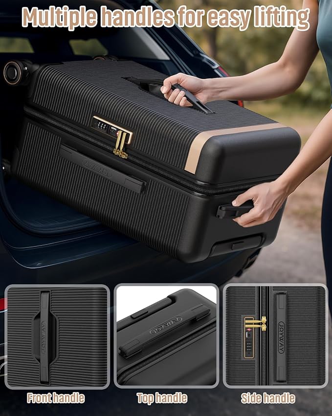 Joyway Luggage Sets 2 Piece, 22 Inch Carry On Luggage and 26 Inch Trunk Checked Luggage with Cup Holder, Lightweight Hardside Suitcase with Pressure-resistant Frame, Shock Absorbing Wheel and TSA Lock