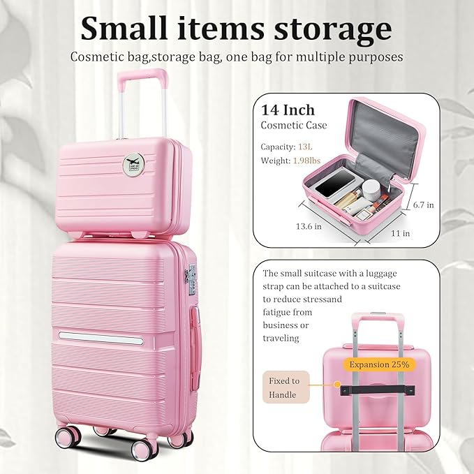 4-Piece Hardshell Luggage Set with TSA Locks, Expandable Suitcases and Silent Spinner Wheels - Vibrant Colors for Easy Identification (14/20/24/28 Inch) - Family Travel Suitcase Sets