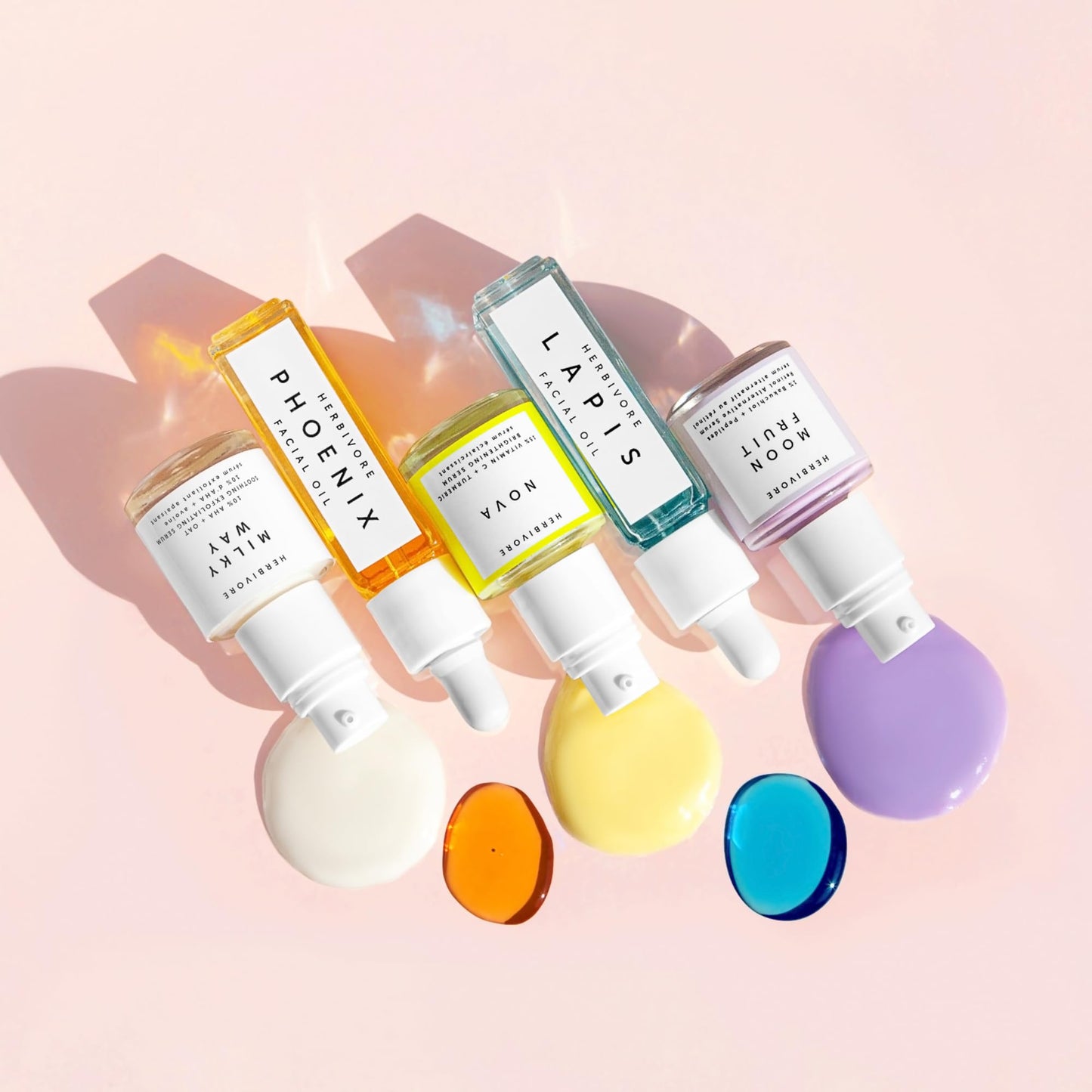 HERBIVORE Rainbow Minis Set - (Serums + Oils Best Sellers Collection), Plant-based, Vegan, Cruelty-free