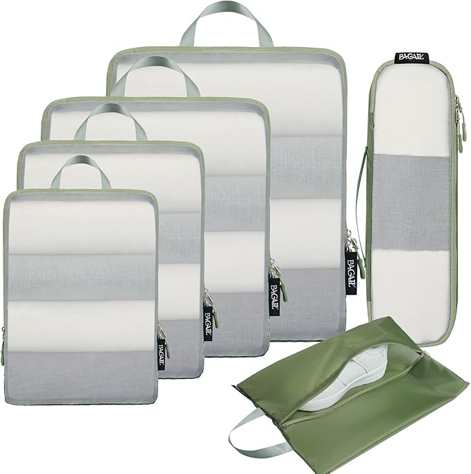 BAGAIL 6 Set Ultralight Compression Packing Cubes Packing Organizer for Travel Accessories Luggage Suitcase Backpack