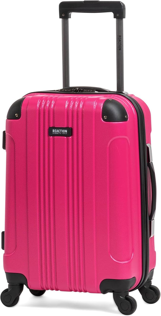 Kenneth Cole REACTION Out of Bounds Lightweight Hardshell 4-Wheel Spinner Luggage, Magenta, 20-Inch Carry On