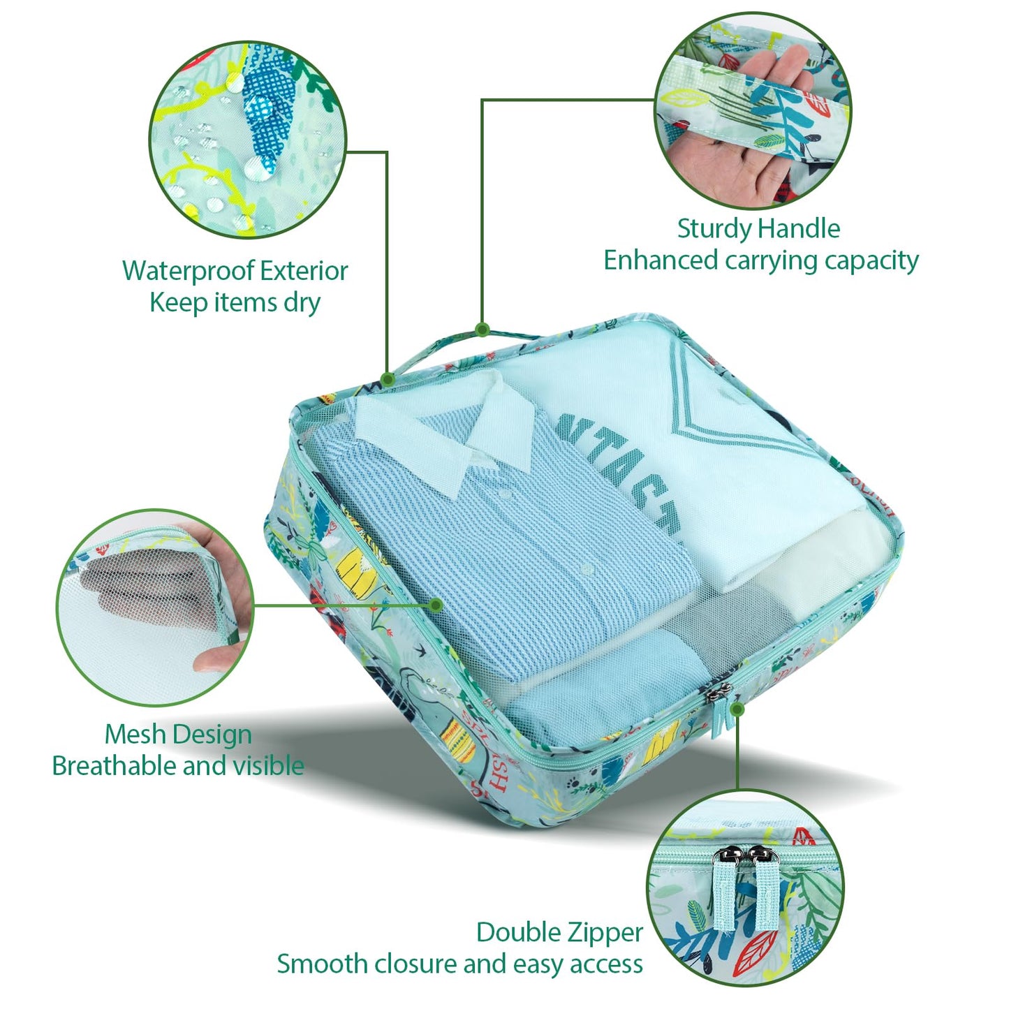 Packing Cubes for Travel, 8 Pieces Luggage Packing Organizers for Suitcase, Kid Packing Cubes, Travel Essentials for Girls and Women