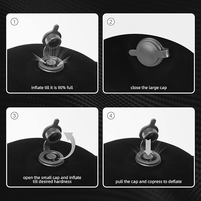 Inflatable Bed Wedge Pillow for Traveling – Portable Inflatable Cushion for Sleeping in Bed, Leg Elevation & Back Support, Quick Inflate Camping Pillow, Home & Airplane Use (Gray)