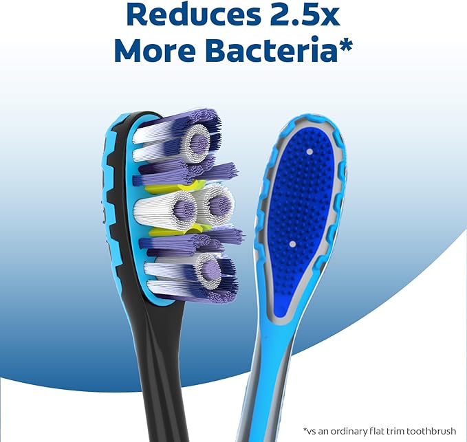 Colgate 360 Advanced Clean Adult Soft Toothbrush Pack, 6 Soft Bristled Toothbrushes with Cheek and Tongue Cleaner, Helps Clean Your Teeth, Tongue, Cheeks, and Gums, 6 Pack